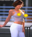 Catherine Bell see through top erect nipples