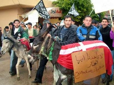 Anger and protests built throughout the Islamic world over danish cartoons