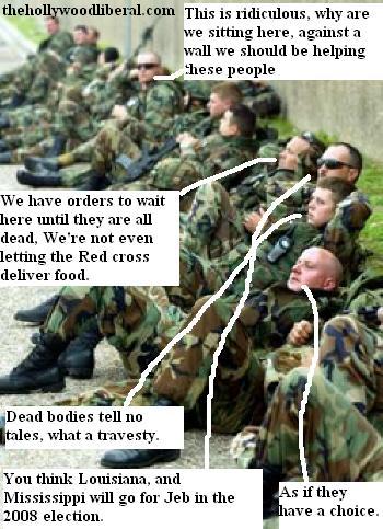 National Guard members sit against a wall in New Orleans