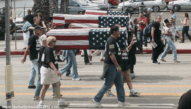 Carrying coffins at the anti war march 092404 Los Angeles