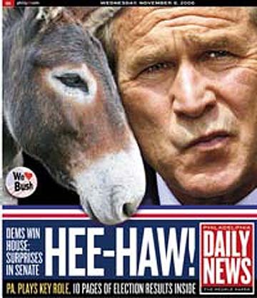 Bush gets donkey kicked in 06 Elections