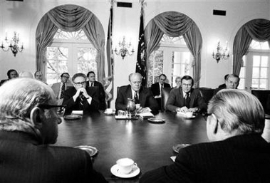 President Ford with Henry Kissinger and others 1976