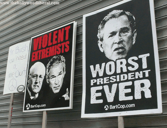 George W. Bush is the worst president ever people at the anti war march thought so 092405