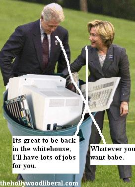 Bill Clinton takes out the trash