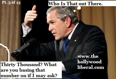 reporters question the validity of Bush's statement