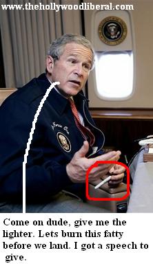 George W. Bush aboard Air Force 1