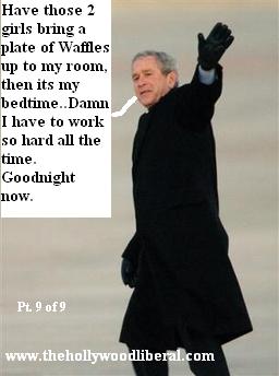 Bush gets ready to go to bed