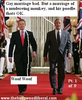 Gay marriage bad, but a marriage of a monkey and his poodle, thats OK 060905