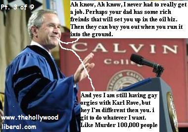 The president speaks to the graduates Bush at Calvin colege