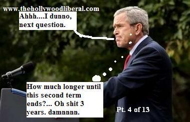 President Bush bites his lip