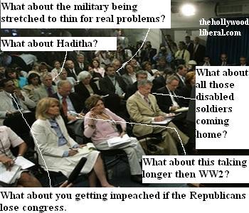 Bush gets peppered with s from reporters