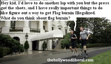 Bush goes running with man who lost both legs in Iraq