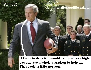 President Bush meets with navy midshipmen football players