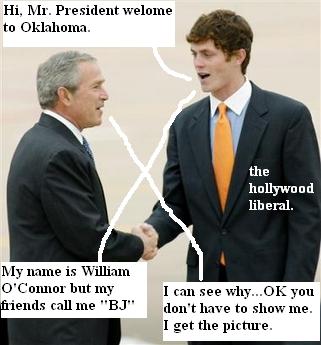 Bush met by freedom corp volunteer in Oklahoma