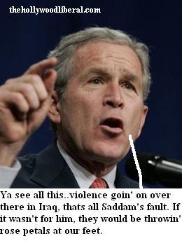 Bush blames Iraq violence on saddam