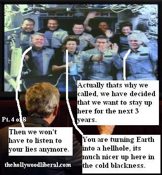 Soichi Noguchi, and the rest of the shuttle astronauts talk to the President of The United States