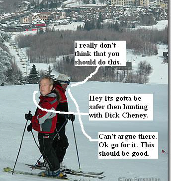 President Bush skiing