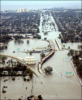 Hurricane Katrina left devastation, and floods in New Orleans, and Mississippi