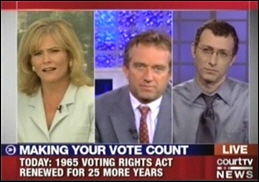 Robert F. Kennedy Jr., Brad Friedman, and Catherine Cryer explore voting issues on Court TV