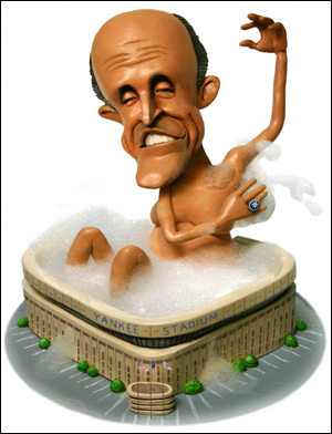 Rudy Guiliani takes a bath in Yankee Stadium