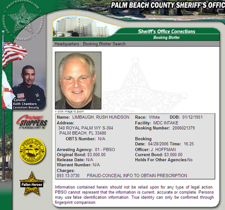 Rush Limbaugh arrested for drugs in Florida